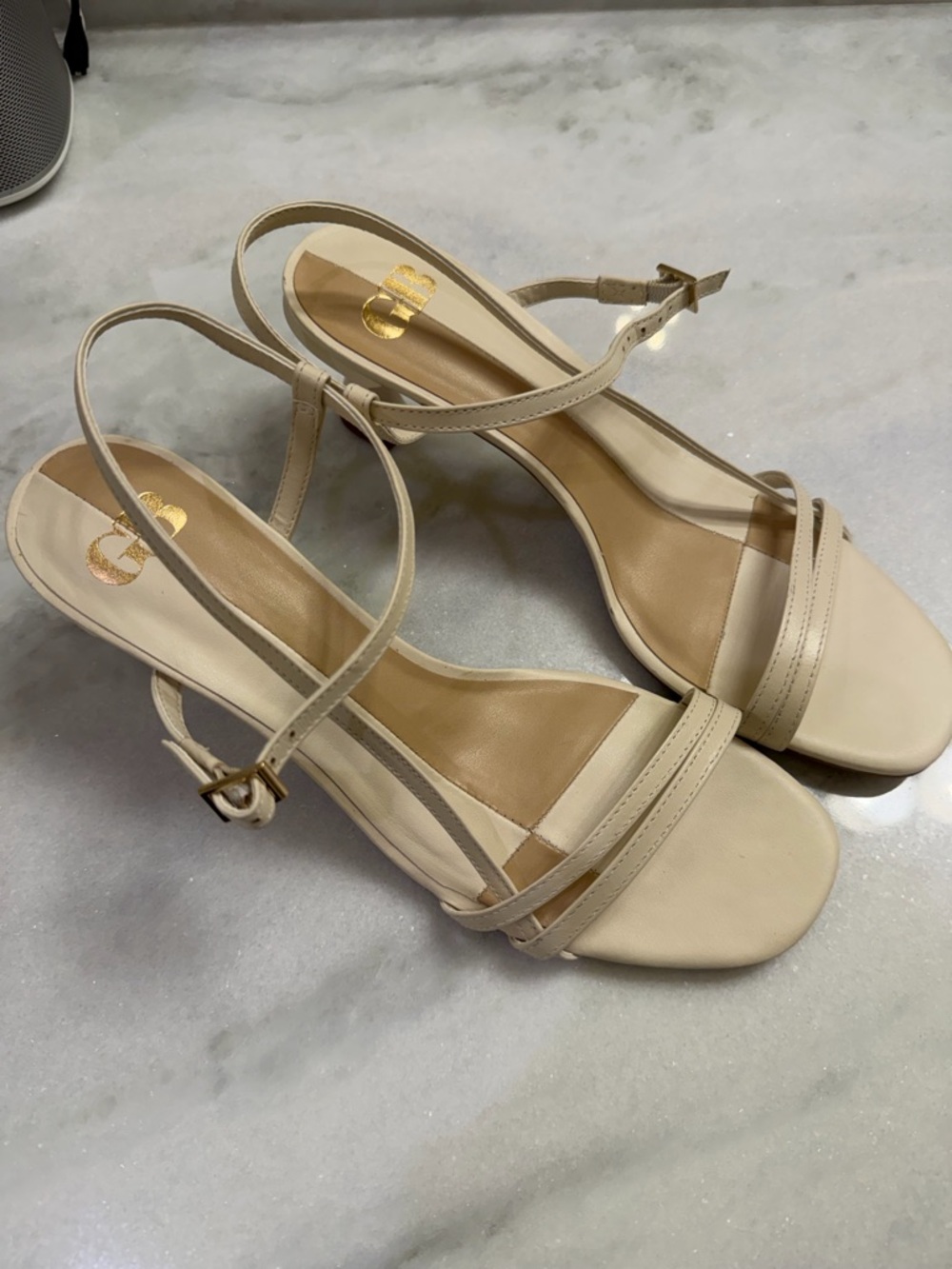 Gianni Bini Off White Strappy Heels